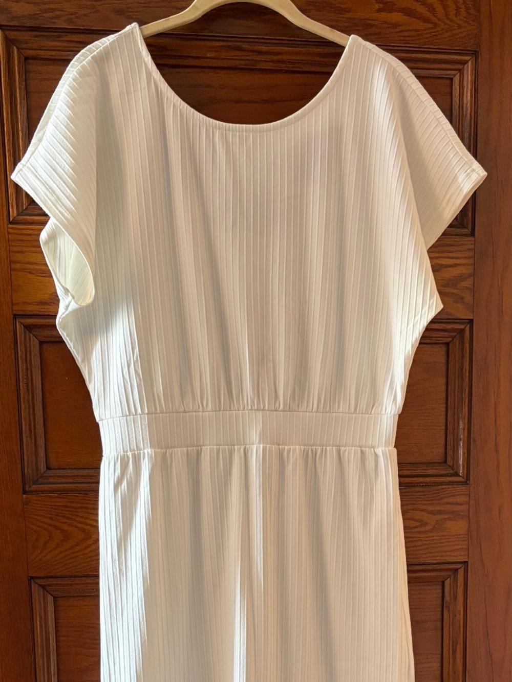White cotton summer midi dress, size M, new